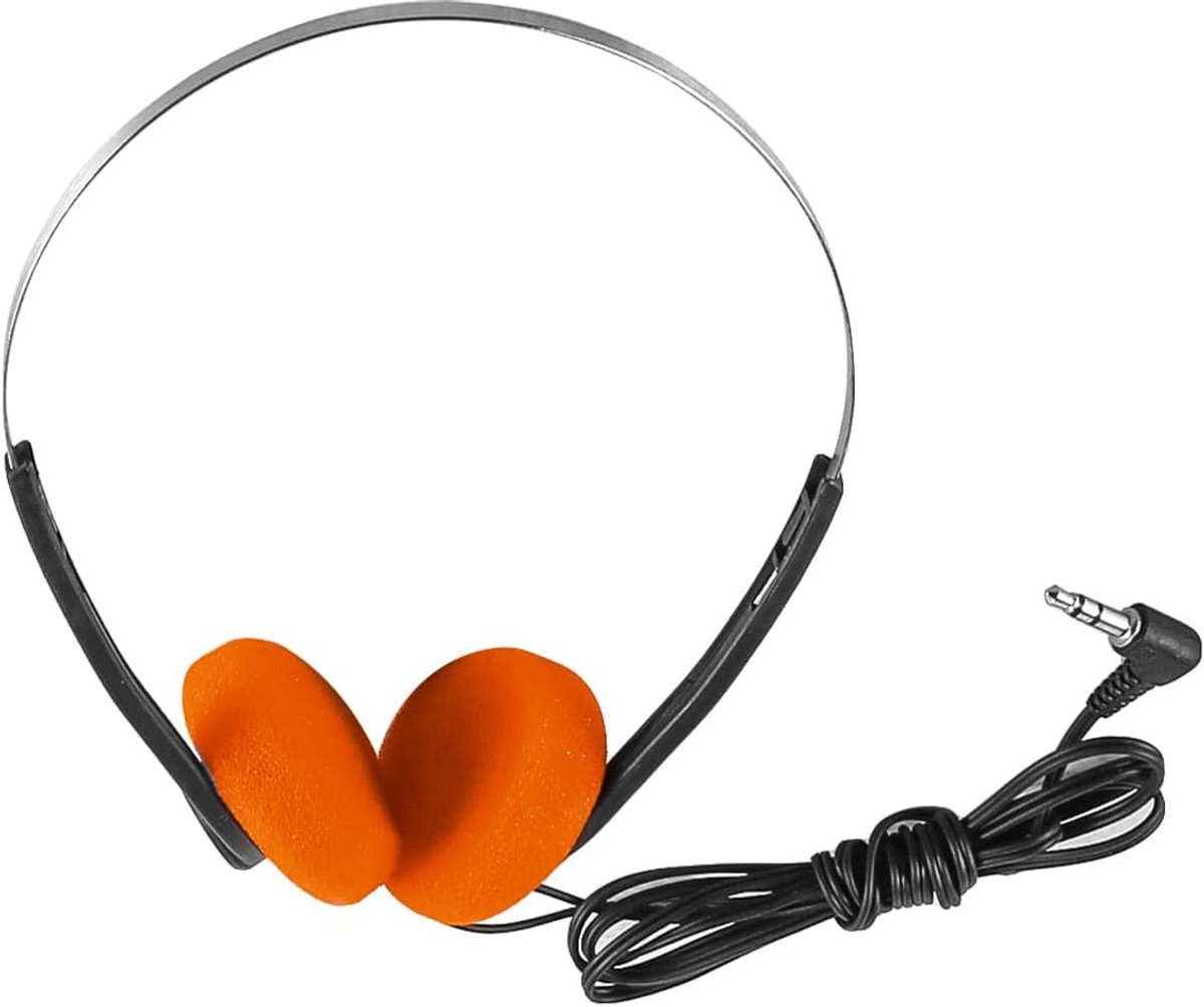 SnelShoppen - Orange Retro Over-Ear Headphones | Lichtgewicht Hi-Fi Stereo Koptelefoon voor Mobiele Telefoons en Walkman | Ideaal voor Muziek, Feest e