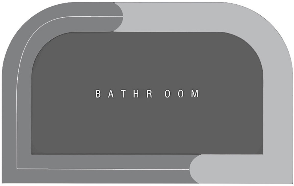 Antislip badkamermat - toiletmat - badkamerkleed - sneldrogende antislipmat - superabsorberend - diatomeeënaarde mat - toiletvloermat - trapeziumvormig - lichtgrijs