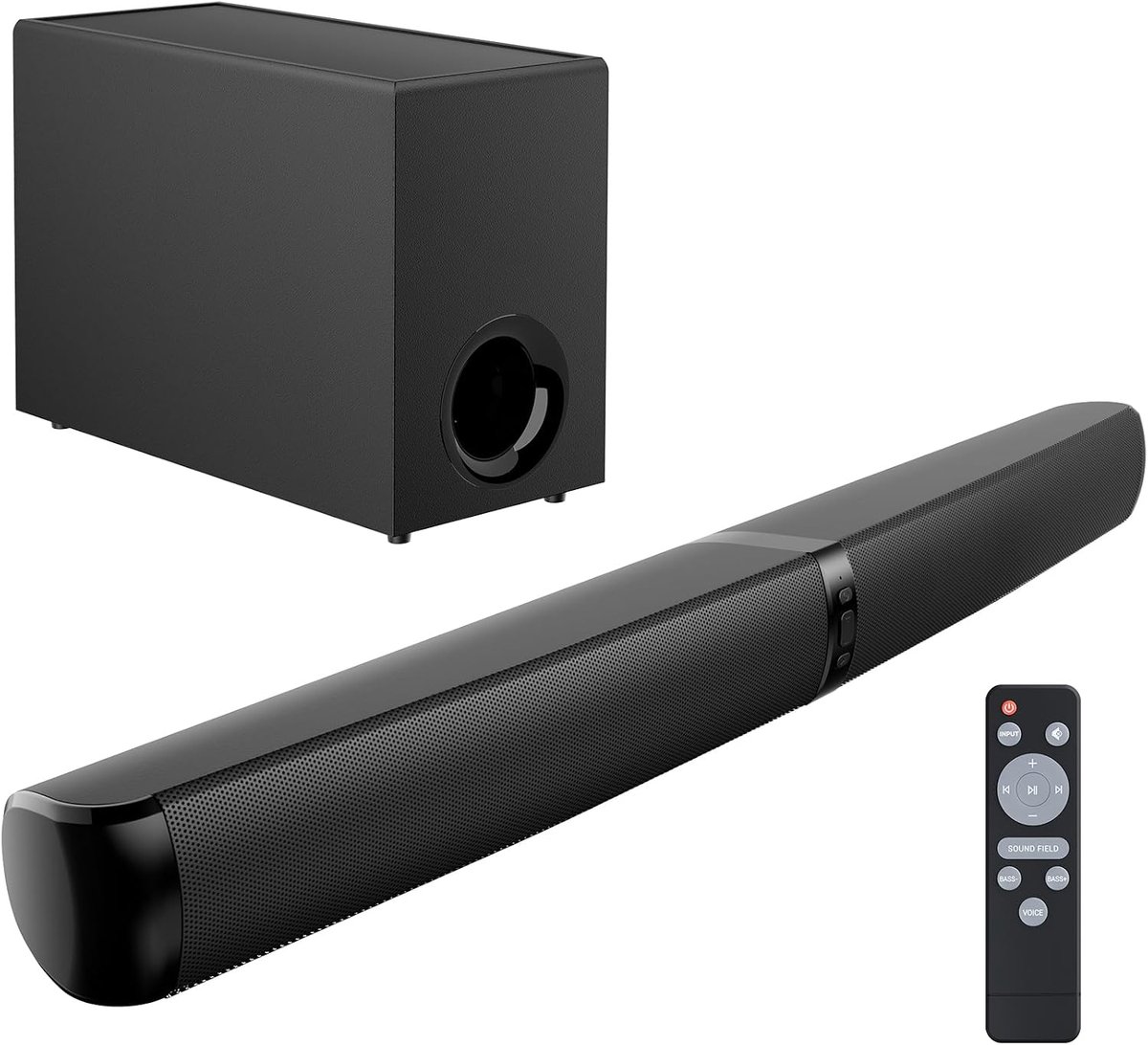 SnelShoppen - GarageRock Soundbar voor TV, KY2023ED - Draadloos, Krachtig Geluid, Compact Ontwerp, Perfect voor Feestjes, Thuisbioscoop, Gaming - Zwar