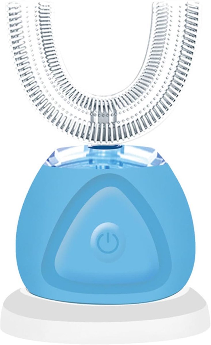 U-vormige Elektrische Tandenborstel, Tandenborstels Voor Mondreiniging, Automatische Elektrische Tandenborstel met U-vormige Borstels, Siliconen Whitening Tandenborstel,（lichtblauw）