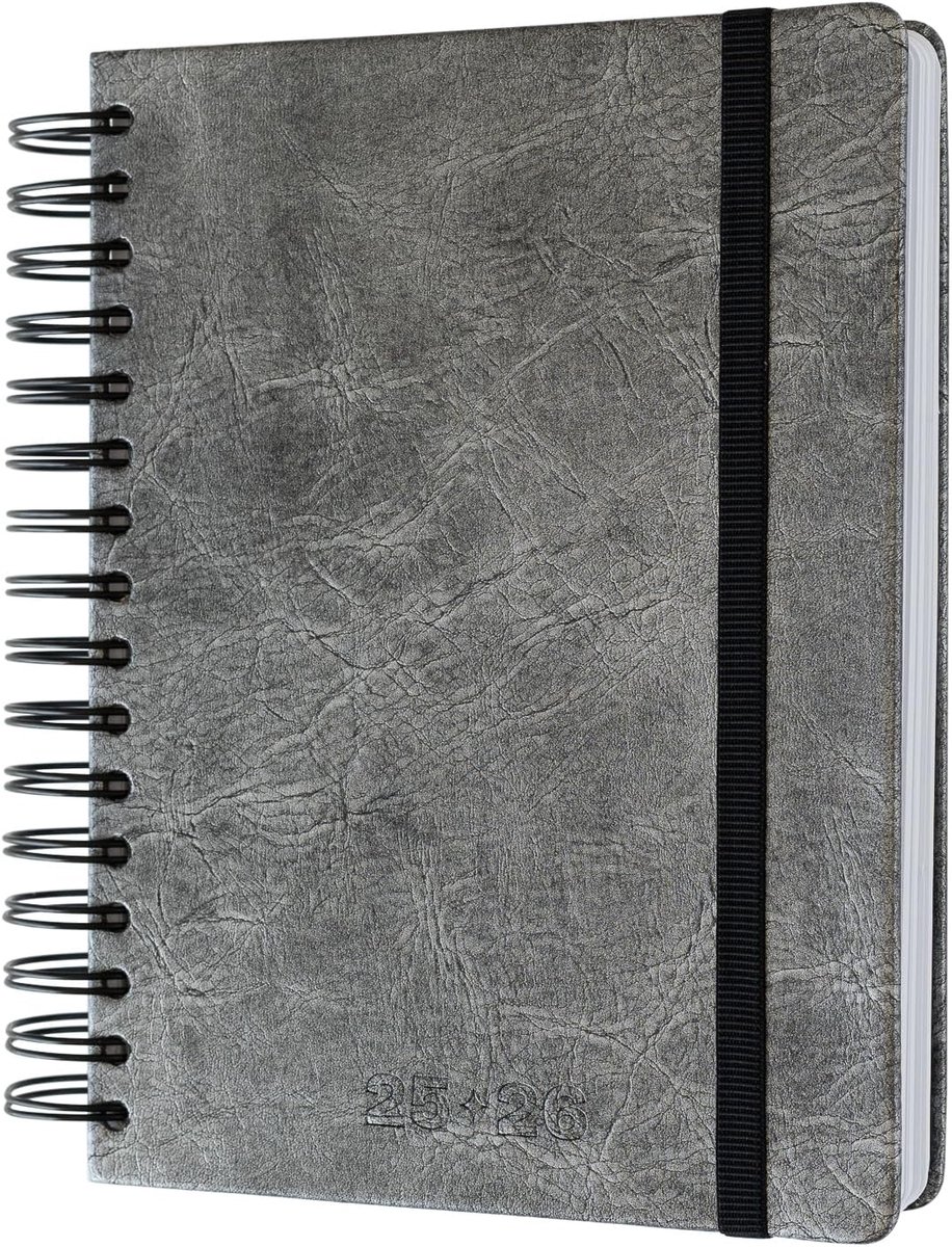 SnelShoppen - A5 Academisch Dagboek 2025-2026 - Pagina per Dag - Smoky Veil - School Planner met Stickers - Studenten Essentials voor Universiteit en