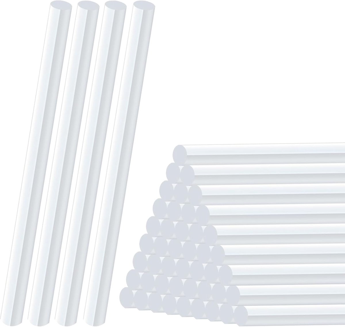 SnelShoppen - Pack van 50 Lijmpistolen 11 mm x 200 mm, Transparante Hot Glue Sticks voor DIY, Reparaties en Creatieve Klussen, Sterke Hechting, Rook-