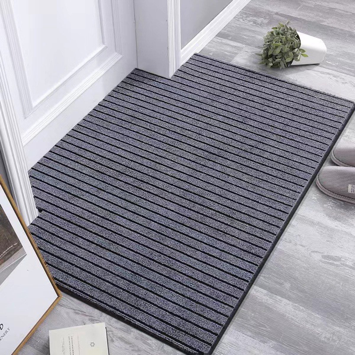 KZQ Deurmat - Extra lange en ultradunne mat met waterdichte en antislip onderkant - Zeer absorberend, geschikt voor binnen- en buitengebruik - Ideaal voor keukens, entrees en gangen - 80x120 cm, grijs