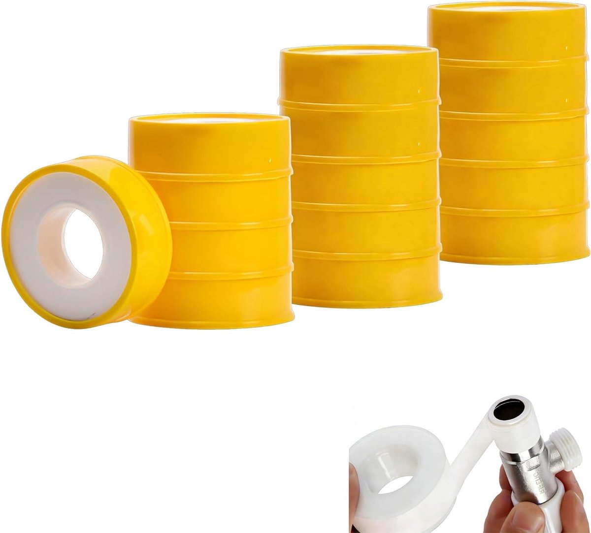 Afdichtingstape voor schroefdraden 15mm x 12m - Waterdicht, hittebestendig en duurzaam voor sanitair en gasleidingen, lekkagepreventie en onderhoud