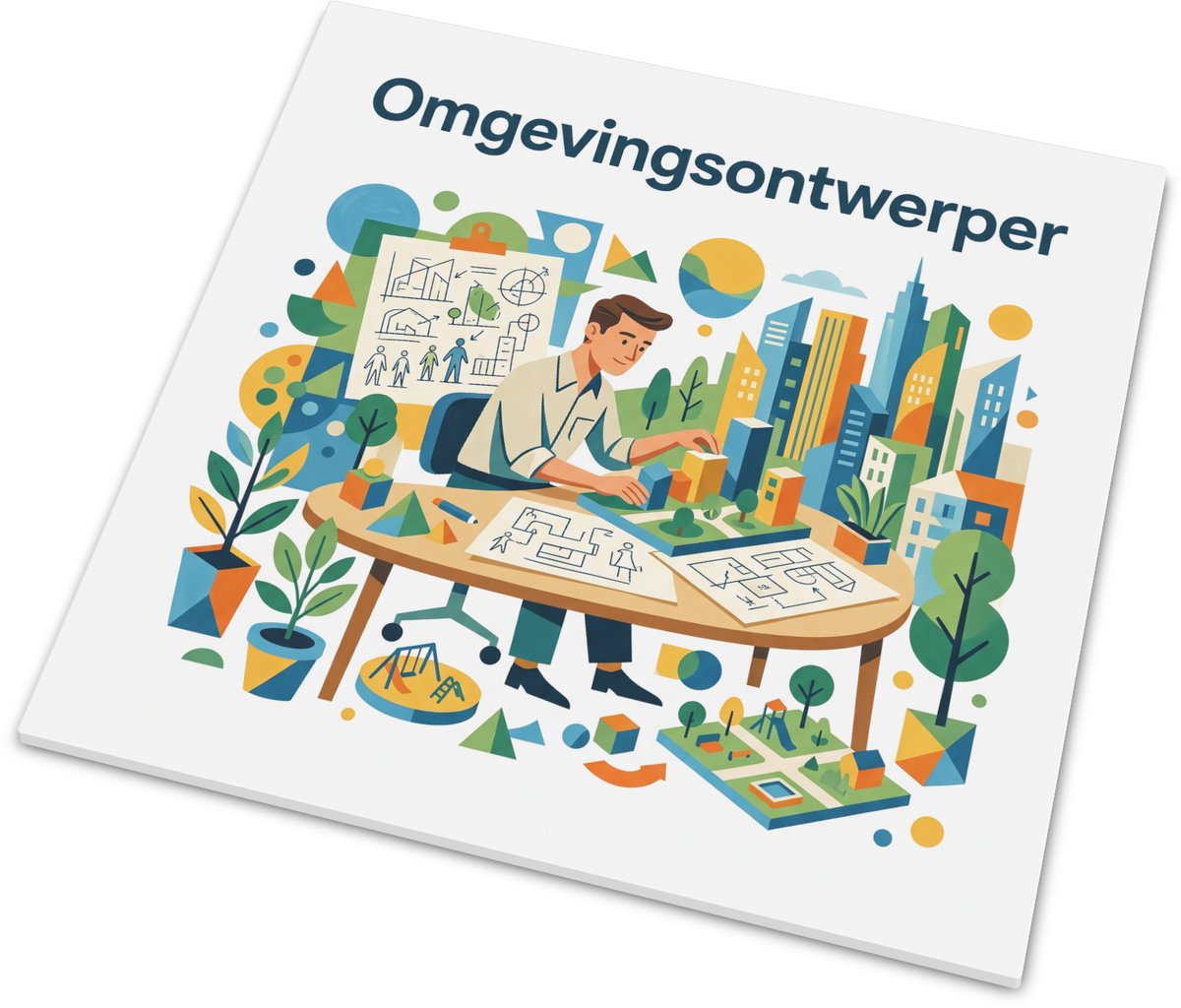 Tegeltje Omgevingsontwerper Cadeau Beroep Ruimtelijke Vormgeving Architectuur Retro Jaren 