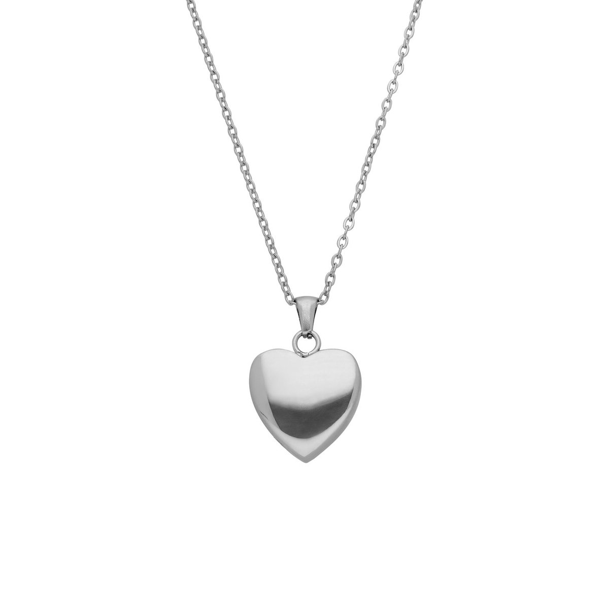 Lucardi Dames Stainless steel ketting met ashanger hart voor dames - Ketting - Staal - Zilverkleurig - 50 cm