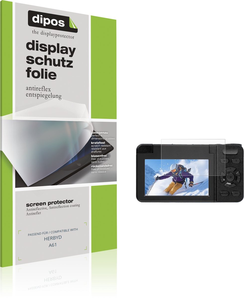dipos – 4x Matte Beschermfolie geschikt voor HERBYD A61 | Krasbestendige & antireflecterende Screenprotector Ultra-Thin