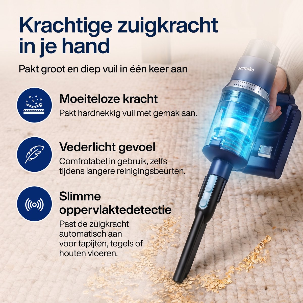 Samako Steelstofzuiger Draadloos 450W - afbeelding 3