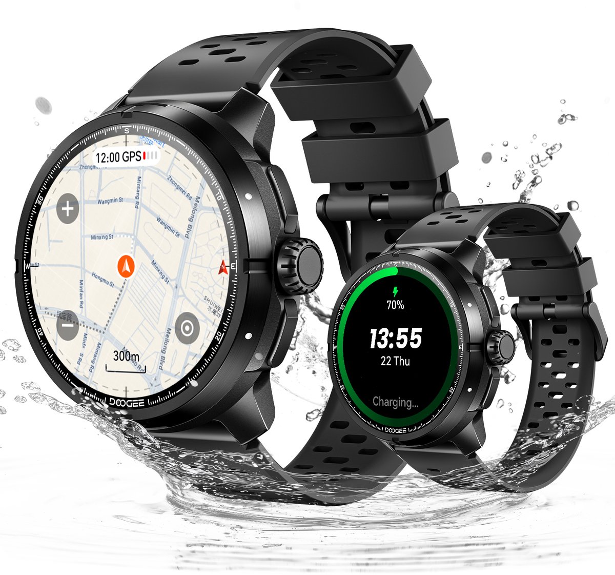 Anymoving M1 Pro -Sporthorloge met GPS Tracker-Smartwatch Heren - 1.5" AMOLED - Offline kaarten - Dual band GPS - AI Functie - 170+ Sportmodi - Bluetooth Belfunctie - 5ATM Waterdicht - Hartslagmeter - Geschikt voor Android en iPhone - Zwart
