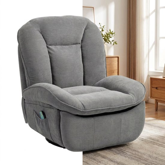 GranMaison Massagestoel Donkergrijs Ergonomisch met - Massagestoel - €499,95