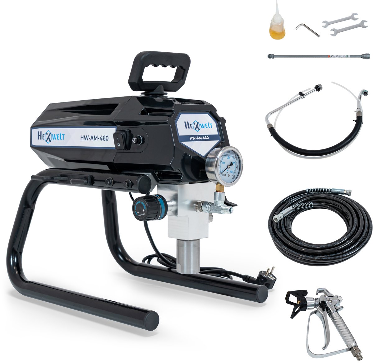 HEXWELT HW-AM-460 Airless Verfspuit - 1000 W - 210 bar