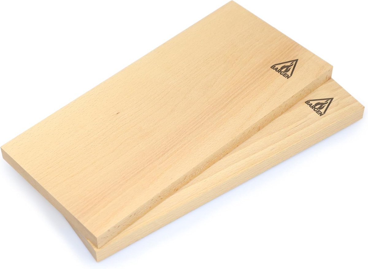 SnelShoppen - Bargen Smoking Boards 2-Pack - Beukenhout Vervangingsplanken voor 32 cm Zalmrookplank Set - Zonder RVS Houder - Ideaal voor BBQ, Camping