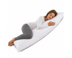 Comfeur Body Pillow - Ergonomisch - Zijslaapkussen, Zwangerschapskussen & Voedingskussen - Sluimerrol - Lichaamskussen met Wasbare Hoes - 40x145 cm