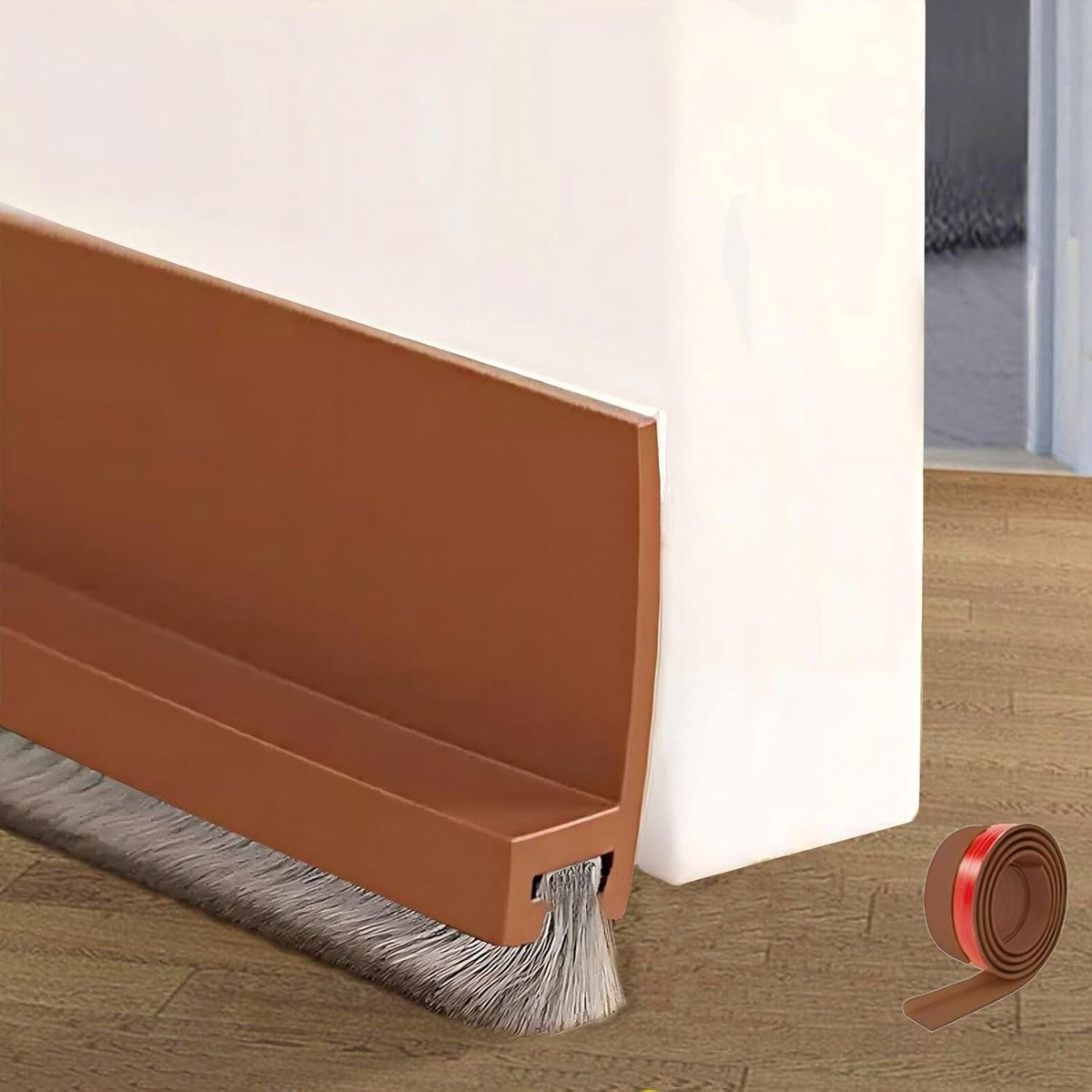 SnelShoppen - 100 cm Deurborstel, Tochtstrip, Deurafdichting voor Buiten, Zelfklevend, Geluiddempende Deurseal, Effectieve Isolatie tegen Koude en War