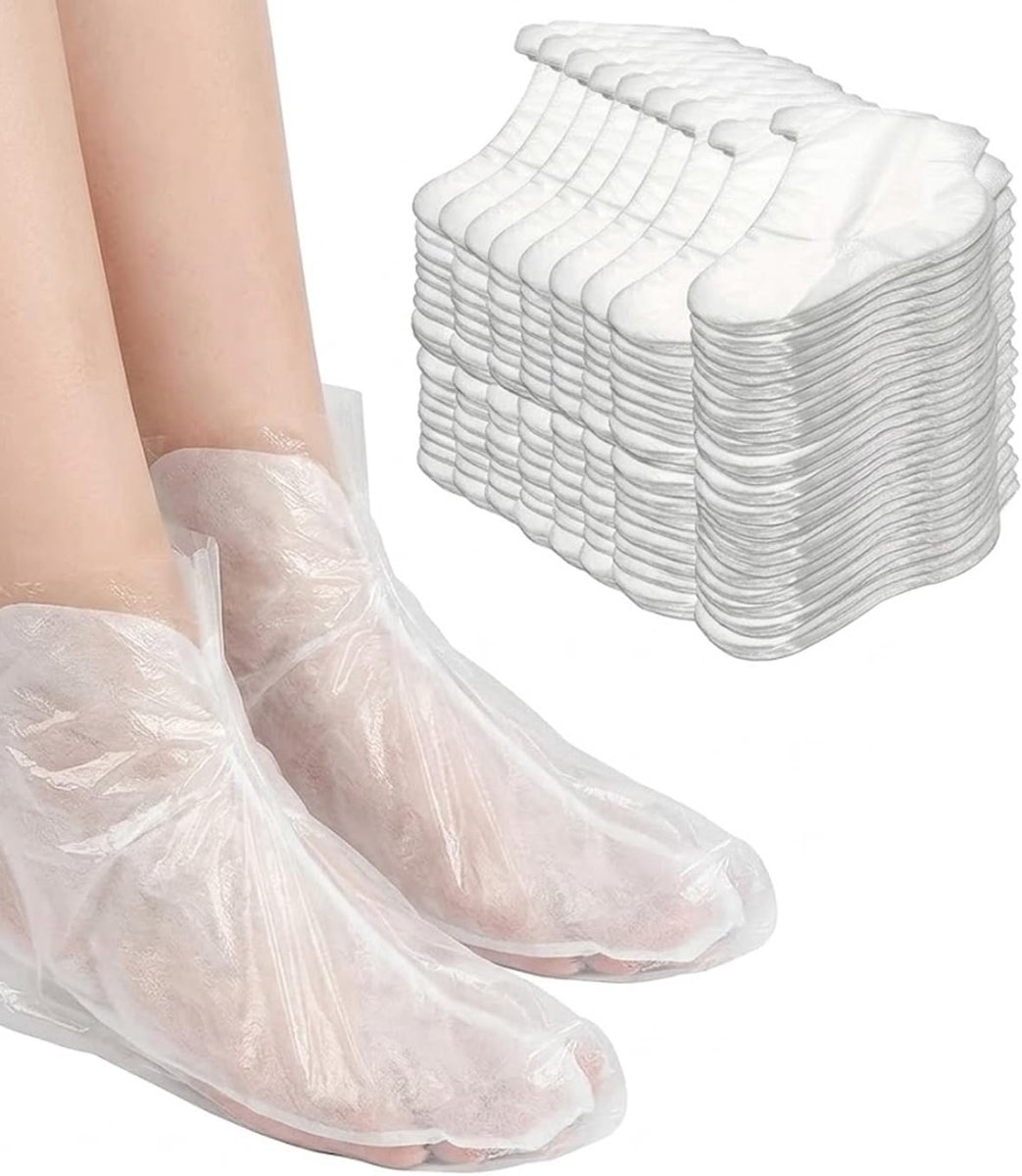 SnelShoppen - Paraffinebad voetafdekkingen 200 stuks - Wegwerp laarzen helder plastic - Hygiëne en diepteverzorging voor voeten - Ideaal voor thuisgeb
