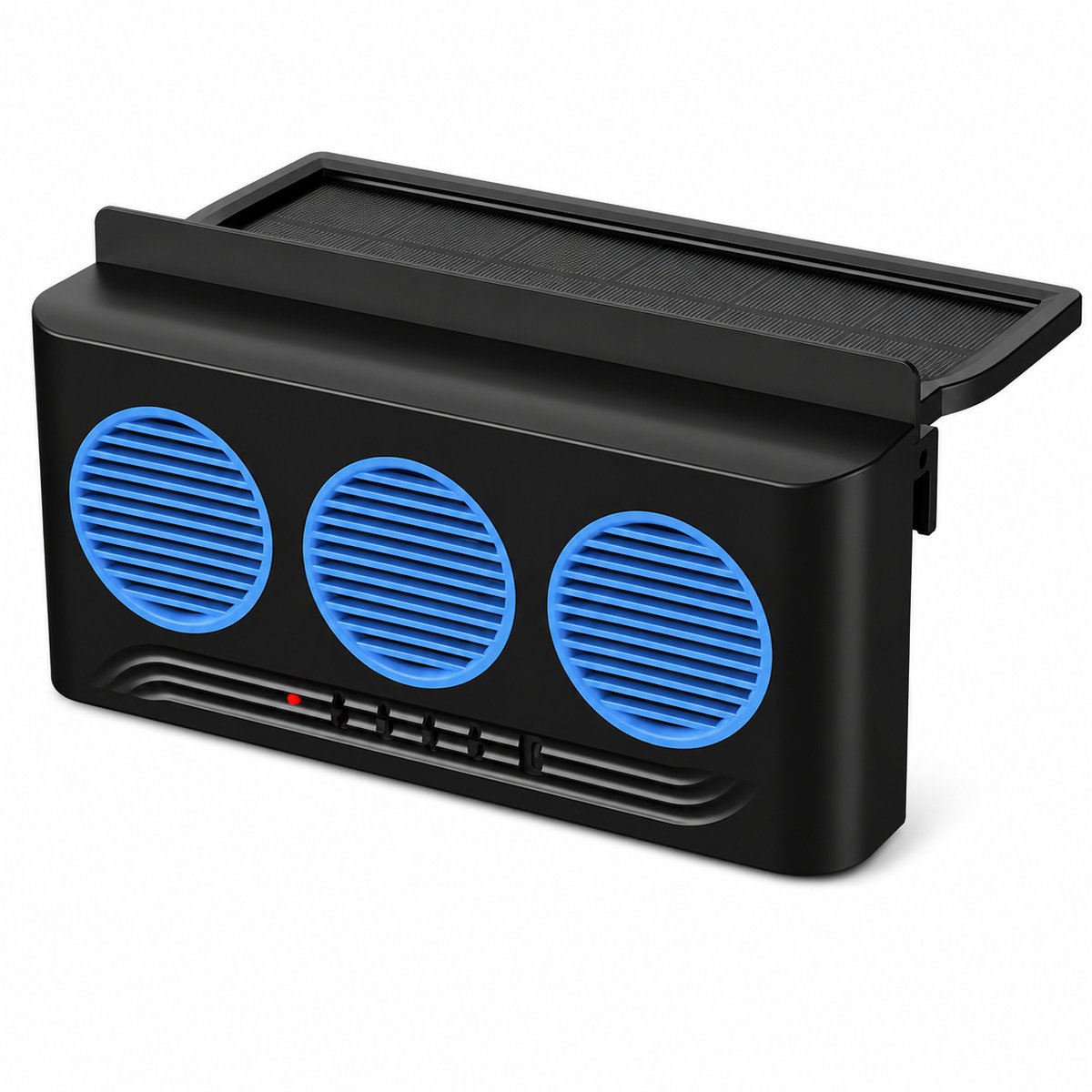 Autoventilator op Zonne-energie - Auto Verkoeling & Ventilatierooster Systeem - 3 Uitlaten Raamventilator - Tegen Hitte & Beslagen Ramen - Universeel voor Auto, SUV & Truck - Zwart