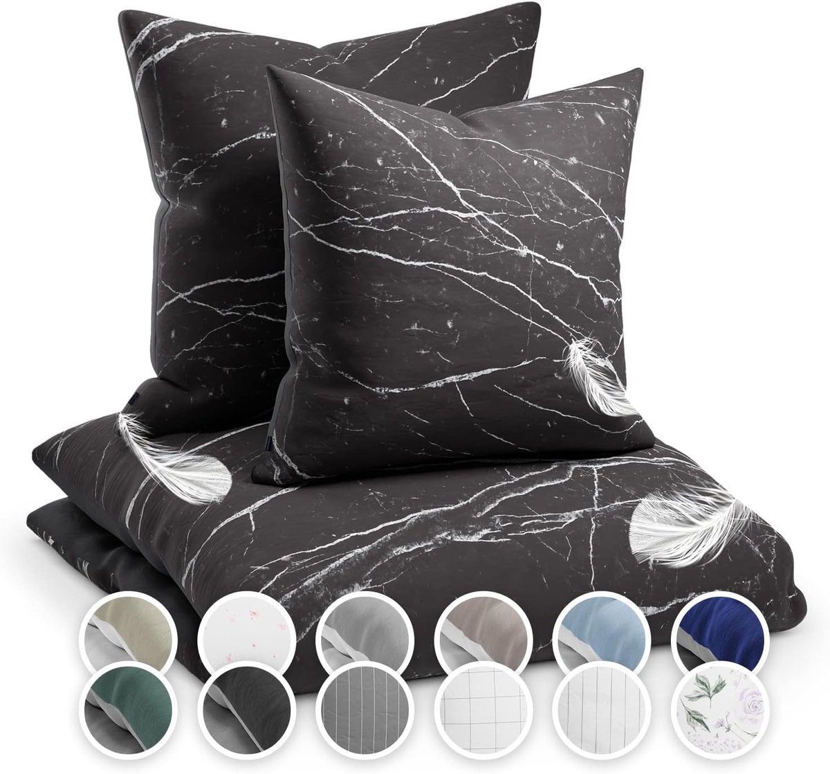 SnelShoppen - Bedlinnen Set 200 x 200 cm - 3-delig Zomer Beddegoed - Oeko-Tex Standaard - Extreem Zacht, Ademend, Kreukvrij, Microvezel Dekbedovertrek