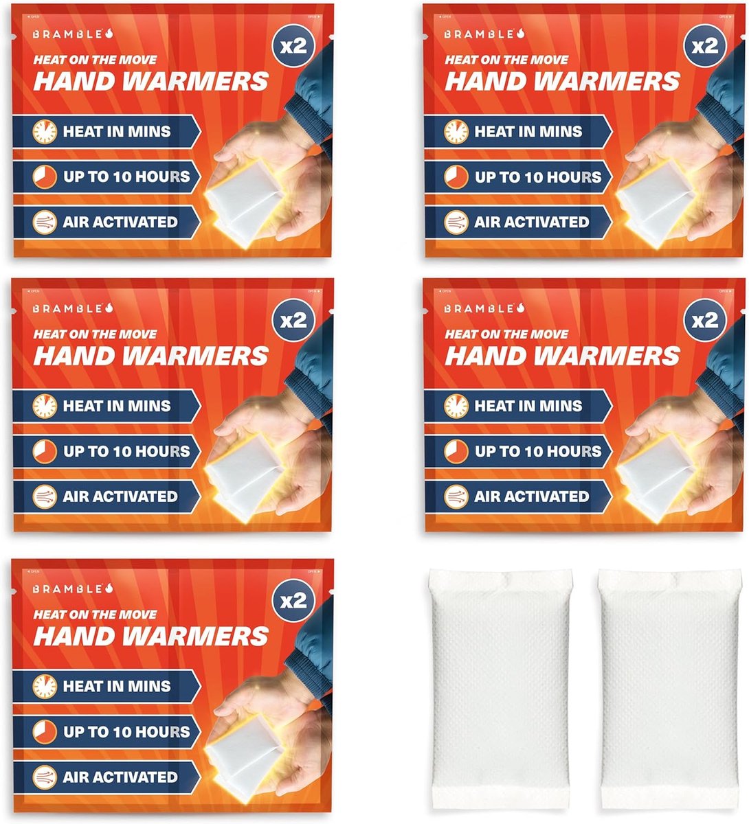 SnelShoppen - Handwarmers (10 stuks) - Luchtgeactiveerde zakwarmers voor outdoor activiteiten, tot 10 uur warmte, geurloos, ideaal voor camping, winte