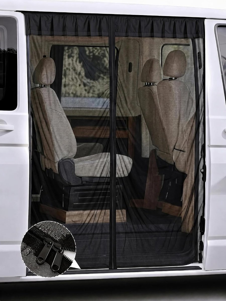 Magnetisch vliegengaas voor schuifdeur VW T5/T6, insectenwerend en eenvoudig te monteren, 150 x 160 cm, ideale zonwering en bescherming tegen vliegen