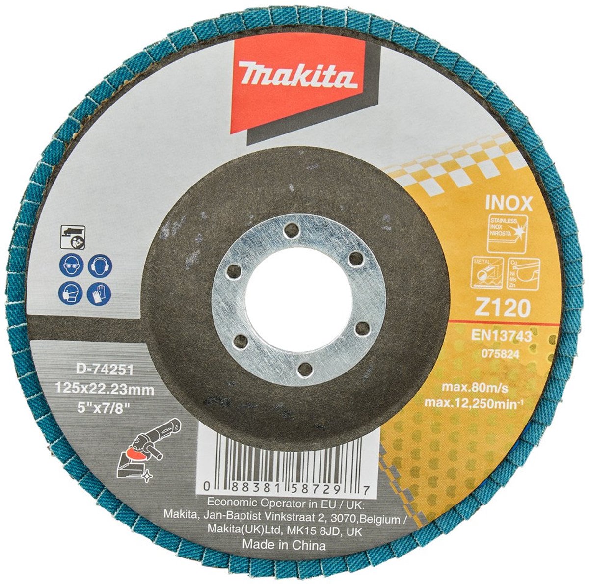 Makita D-74251 Lamellenschuurschijf Z120 | 125mm