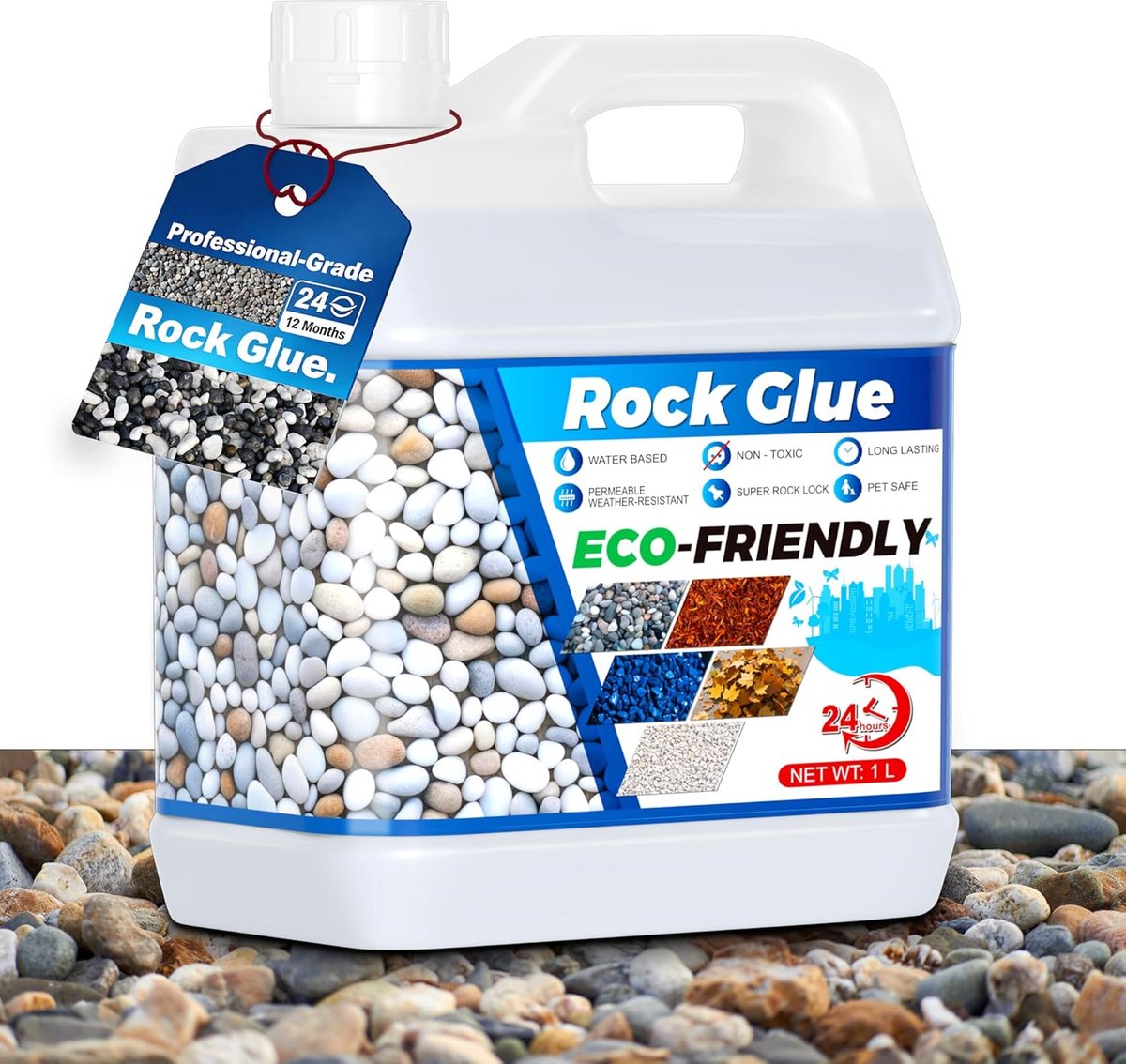 SnelShoppen - 32 oz Gravel Binders voor het Binden van Stenen, Mulch en Grind - Sneldrogende en Duurzame Tuinlijm voor Tuinpaden, Steenen Wegen en Bui