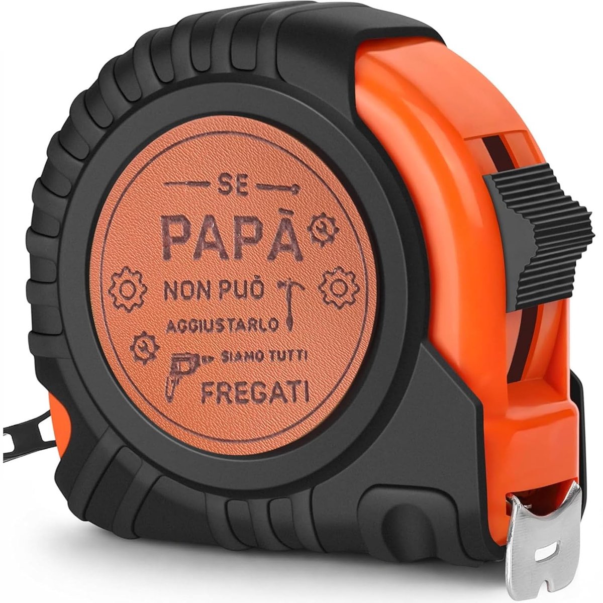 SnelShoppen - Vaderdag Geschenk, Bandmaat voor Papa, Verjaardagscadeau, Meetinstrument met 5m Gravering, Echt Leer, Cadeaus voor Vader