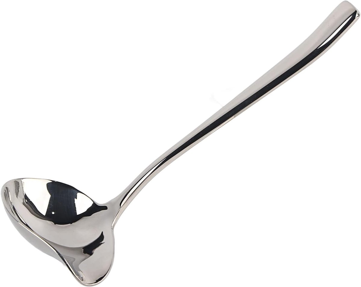 SnelShoppen - RVS Saucier Drizzle Lepel met Tuit, Ideaal voor Gravy, Sauzen en Soepen, 7.4 Inch Handvat, Perfect voor Keuken en Feestjes