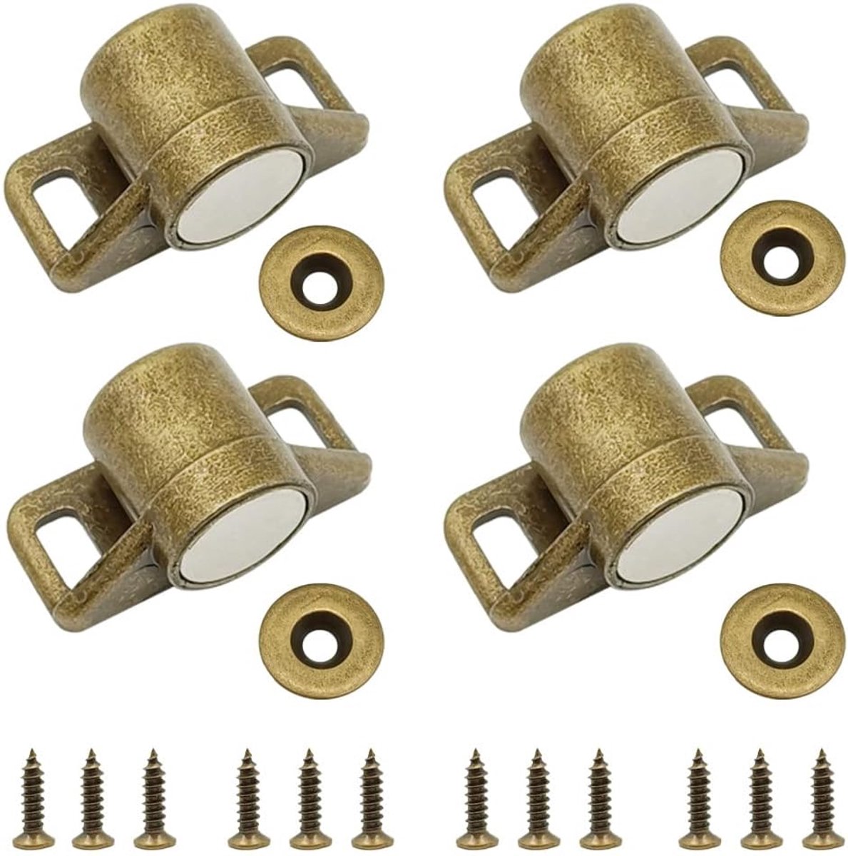 SnelShoppen - 4 Stuks Bronzen Magnetische Sluitingen voor Kasten en Deuren, Ronde Meubelmagneten voor Badkamer, Balkon deur, Keuken Kastdeuren