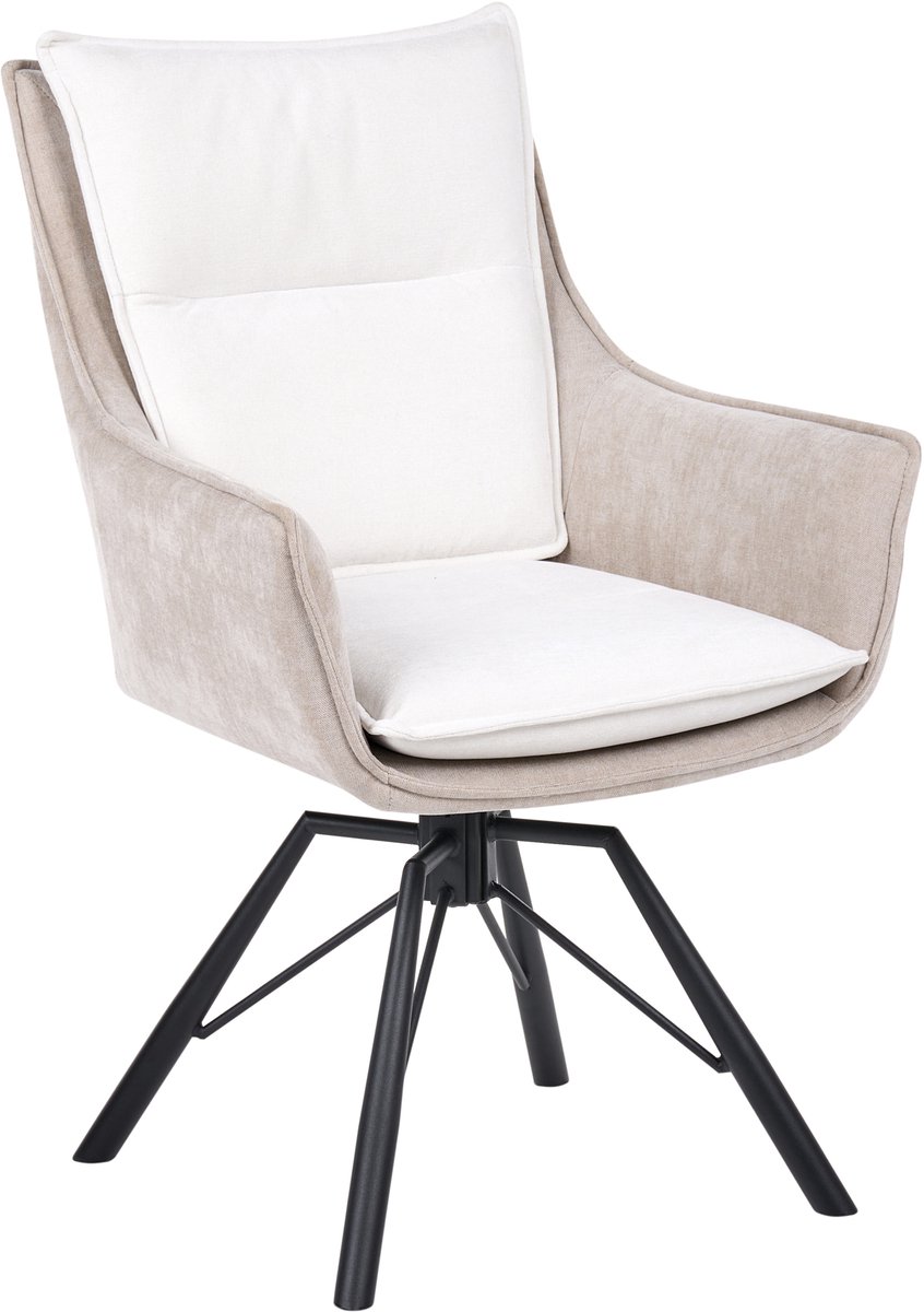 ANNEBERG - Fauteuil - Beige/Off-white - Chenille
