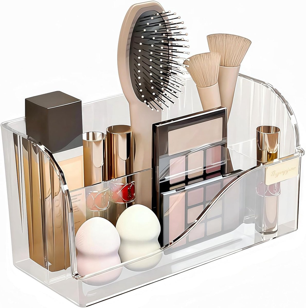 SnelShoppen - Makeup Organizer met 4 Compartimenten, Multifunctionele Cosmetica Organizer voor Dressing Table, Badkamer en Bureau, Compact 20x9x10 cm,
