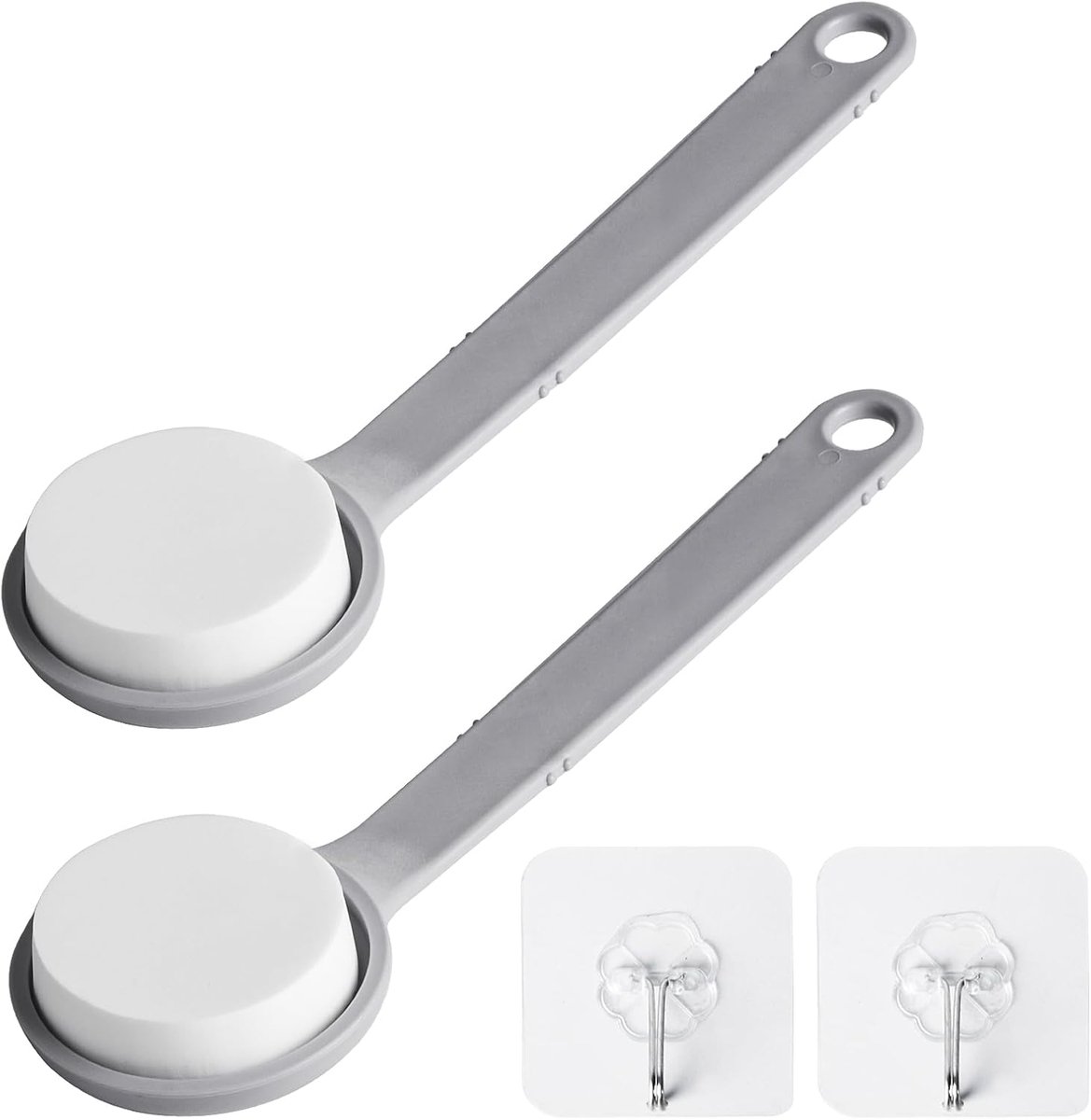 SnelShoppen - Lotion Applicator voor de Rug met Lange Handgreep, 2 Stuks 11,5" Badborstel, Back Cream Applicator, Zachte en Duurzame Rug Scrubber voor
