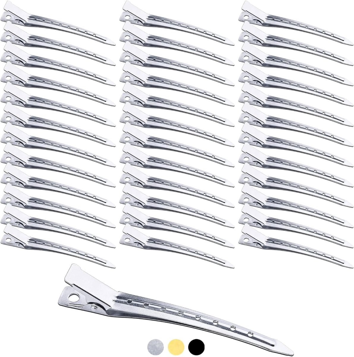SnelShoppen - 36-delige metalen haarclips voor styling - 9 cm zilver - sectionele haarclips, pin curl clips, alligator clips voor dames en meisjes - i