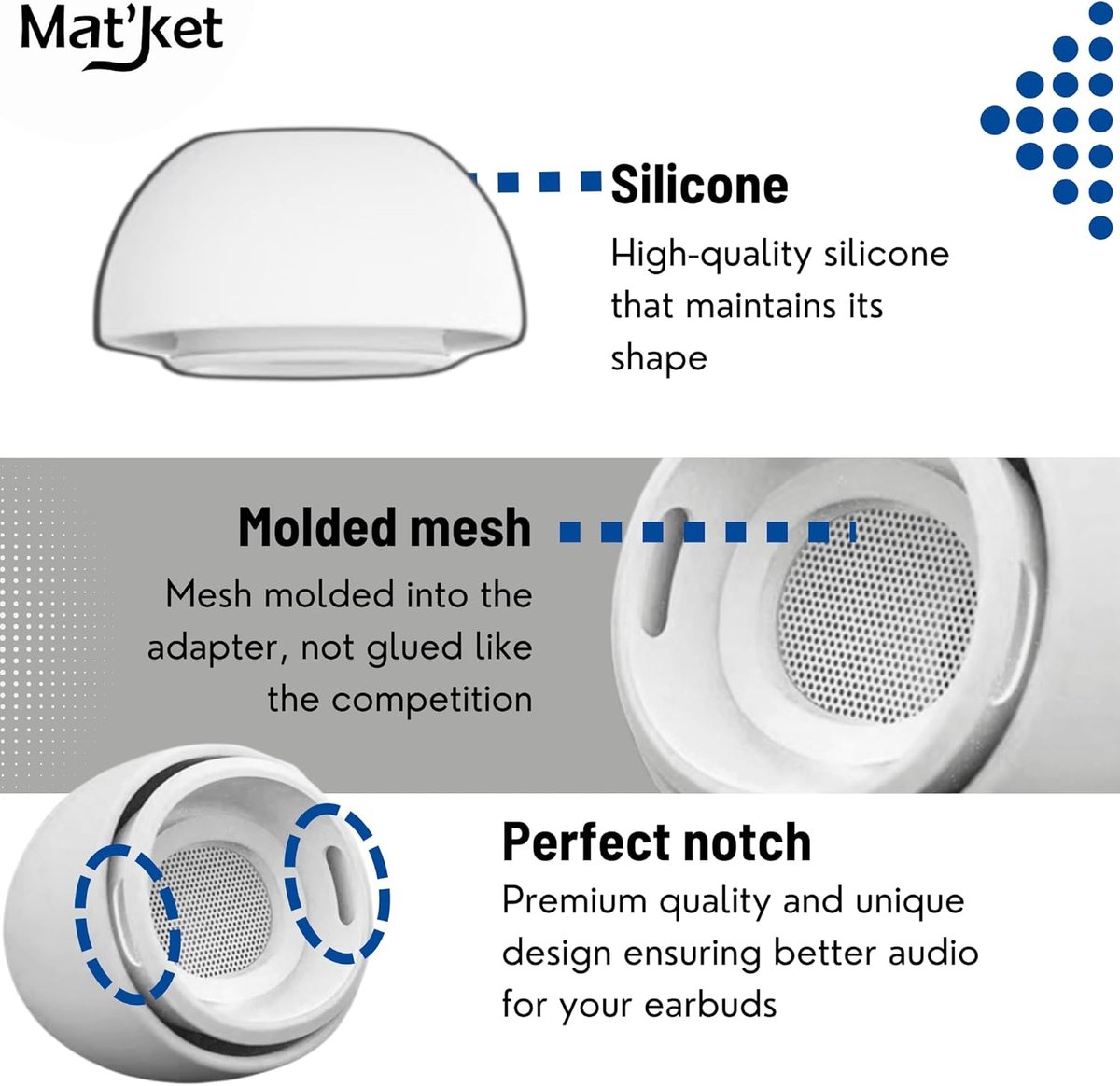 SnelShoppen - Silicone Oordopjes voor Airpods Pro 1 en Pro 2, 3 Paar Geluidsisolerende Oordopjes, Wit, Maat L, Ideaal voor Muziek en Telefoongesprekke