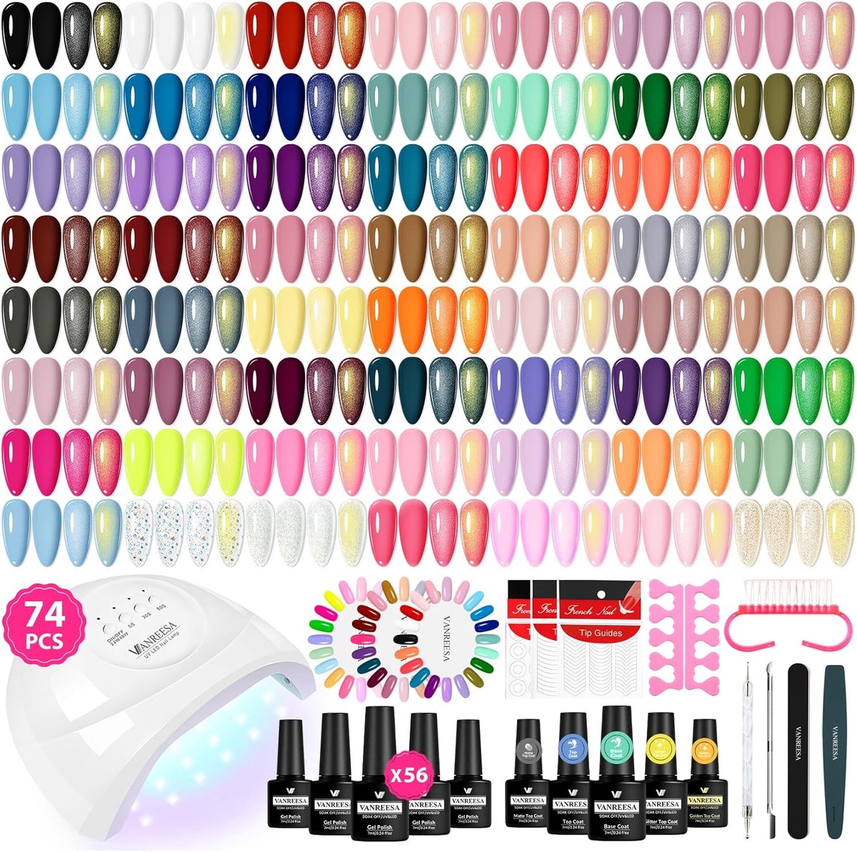 SnelShoppen - Gel Nagellak Set 56 Kleuren, UV Nagellak met 48W UV Lamp, DIY Nagel Kunst, Professionele Nageltools voor Vrouwen, Perfect Cadeau