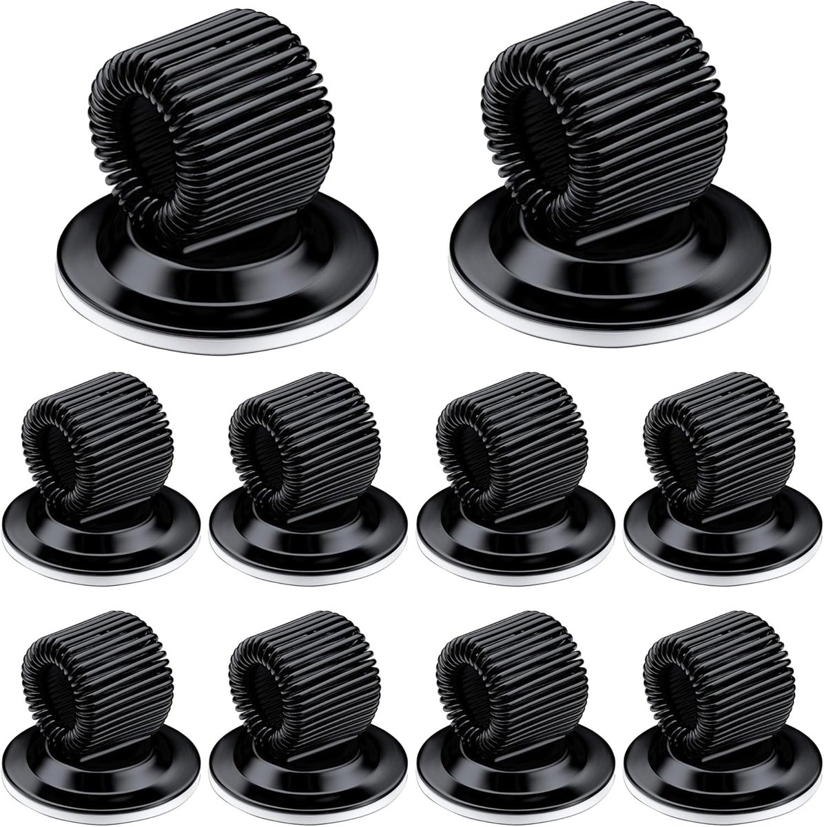 SnelShoppen - Penhouder Clips 10 Stuks, Staal, Zelfklevende Pennenhouder met Verstelbare Veerlus voor Notebook, Klem, Koelkast, Whiteboard, Creatief K