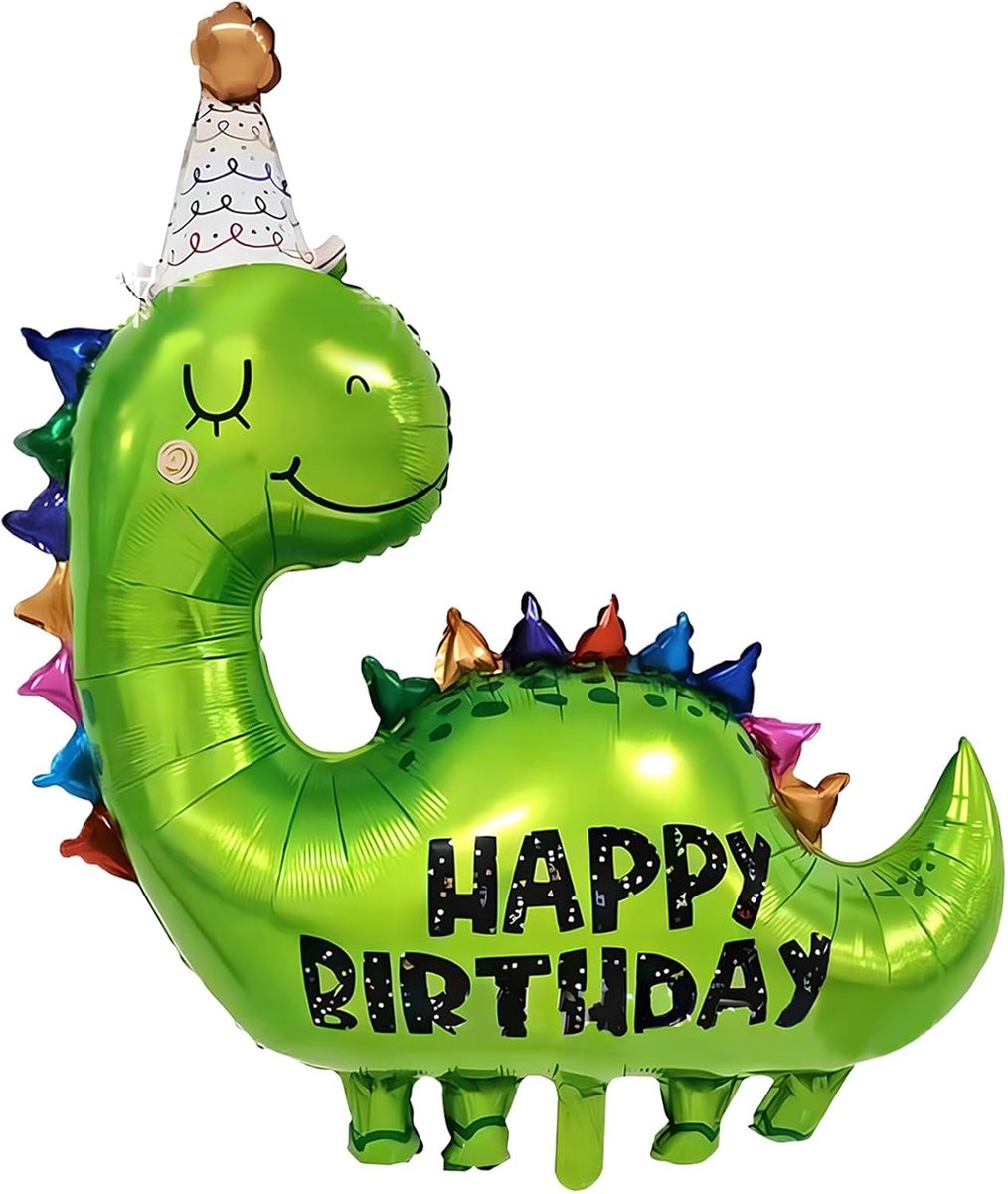 SnelShoppen - XXL Dino Balloon, Dinosaur Foil Balloon voor Jungle Thema Verjaardag, Helium Ballon voor Kinderen, 65x65 cm, Perfecte Verjaardagsdecorat