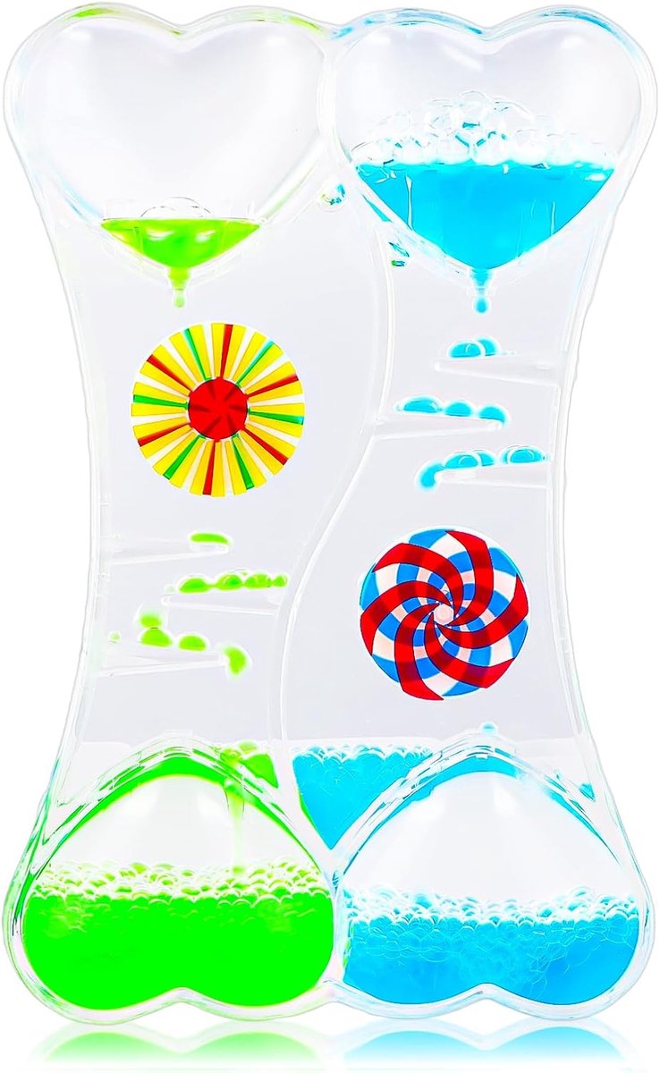 SnelShoppen - Liquid Hourglass, Liquid Sensory Timer, Beweging Bubbler, Kleurrijk Speelgoed voor Ontspanning, Kinderen en Volwassenen, Duurzaam en Lek