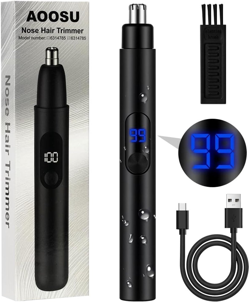 SnelShoppen - Neustrimmer, Oorhaartrimmer, USB Oplaadbare Neus & Oorhaar Scheerapparaat met LCD Scherm, Ergonomisch en Wasbaar voor Mannen en Vrouwen
