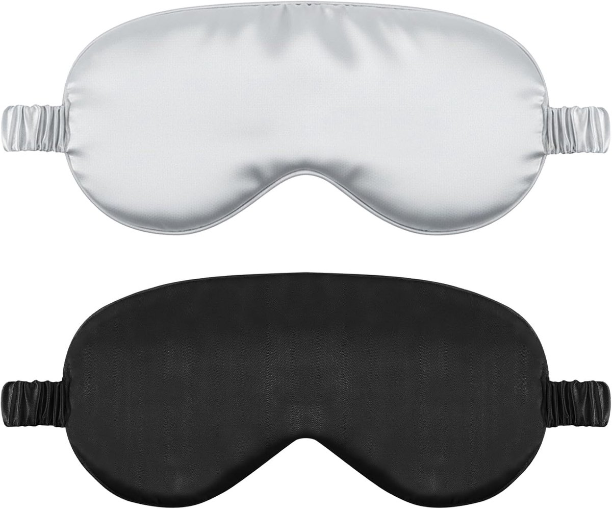 Thijox - 2 Stuks Slaapmasker Zijde Oogmasker Cover - Zachte Satijnen Blinddoek met Elastische Band - Comfortabele Nachtslaapmaskers voor Vrouwen en Ma