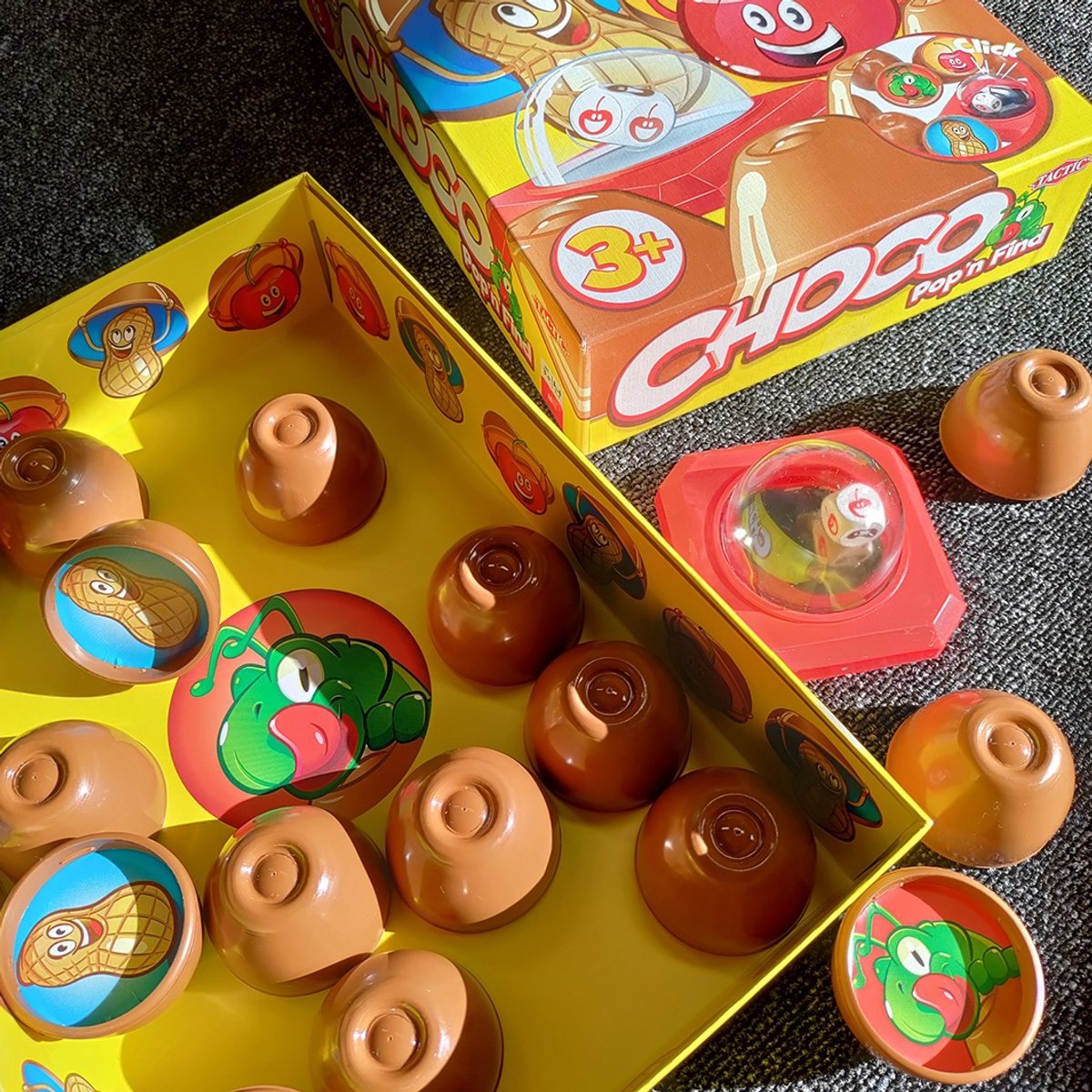 Tactic Choco - Kinderspel - Geheugenspel met Chocolaatjes - Pop-O-Matic Dobbelsteen - Verzamel de Meeste Chocolaatjes - Familiespel voor Jonge Kinderen - 2 tot 4 Spelers - Vanaf 3 Jaar — afbeelding 2