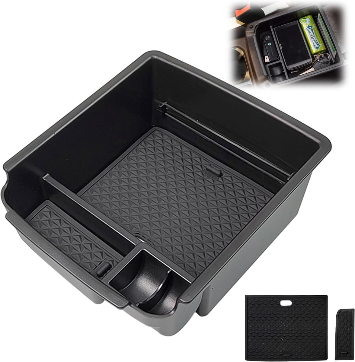 SnelShoppen - Organizer Tray voor Midden Armsteun, Center Console Organizer, Opslagcompartiment, Opbergdoos, Accessoires voor VW Tiguan 2 Mk2 2017-202