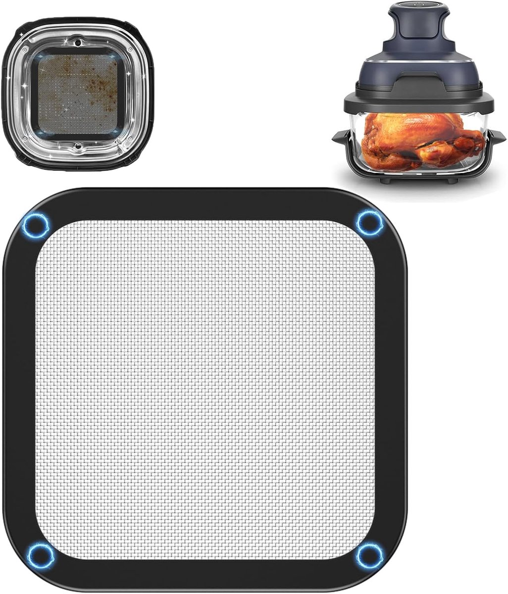 SnelShoppen - RVS Spatbescherming voor Airfryer, Fijne Maeshe Spatbeschermer, Herbruikbare Accessoires voor Ninja CRISPi FN101EUGY, FN101EUST, FN101EU