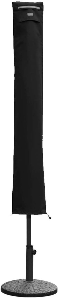 SnelShoppen - Parasol beschermhoes - UV- en waterdicht, stof- en weersbestendig, scheurbestendig, zwart - Ideaal voor tuin, balkon, camping