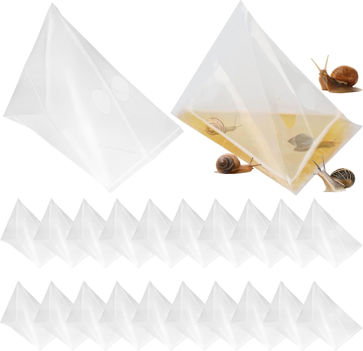 SnelShoppen - Snail Trap - 20 Stuks - Effectieve Slakkenval voor Tuin - Plantbescherming - Hoogwaardige PE Materialen - Geschikt voor Groenten, Gazon
