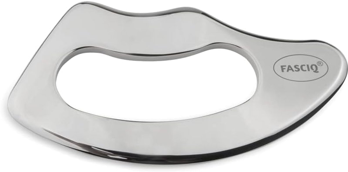 SnelShoppen - Fasciq IASTM Massage Tool Kiss | Instrument Assisted Soft Tissue Release | Chirurgisch RVS | Diepe Weefselmassage & Littekens | Curved D