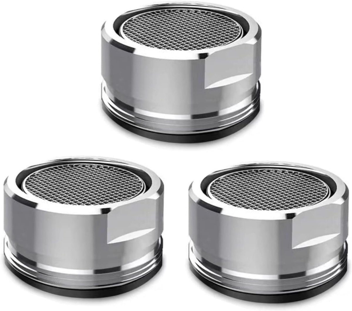SnelShoppen - Faucet Aerators 3pcs M24 Tap Filter Inserts - Bubbler Sink Aerator met Draad voor Keuken en Restaurant - RVS met Gasket