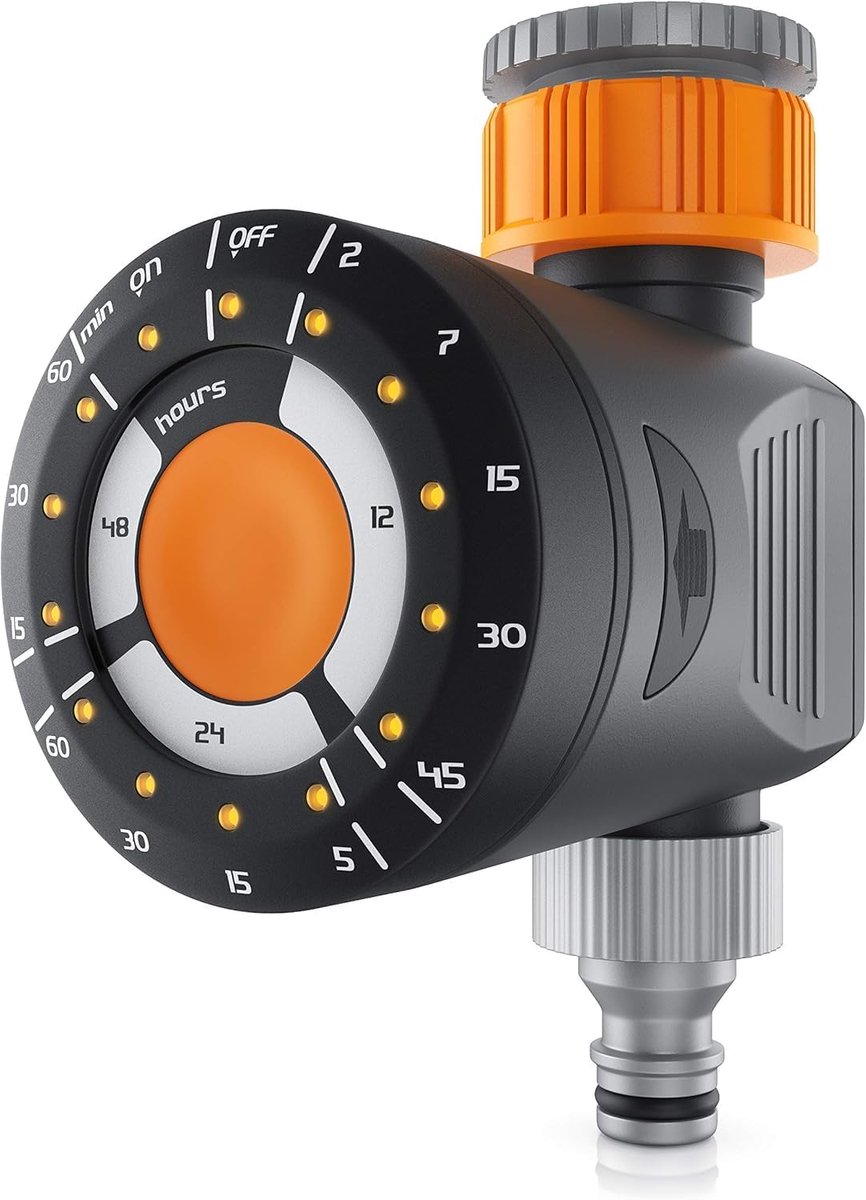 SnelShoppen - Irrigatieklok Mechanische Irrigatiecomputer 120 Minuten Tuin Timer Automatische Tuinirrigatie Gazonsproeier Oranje