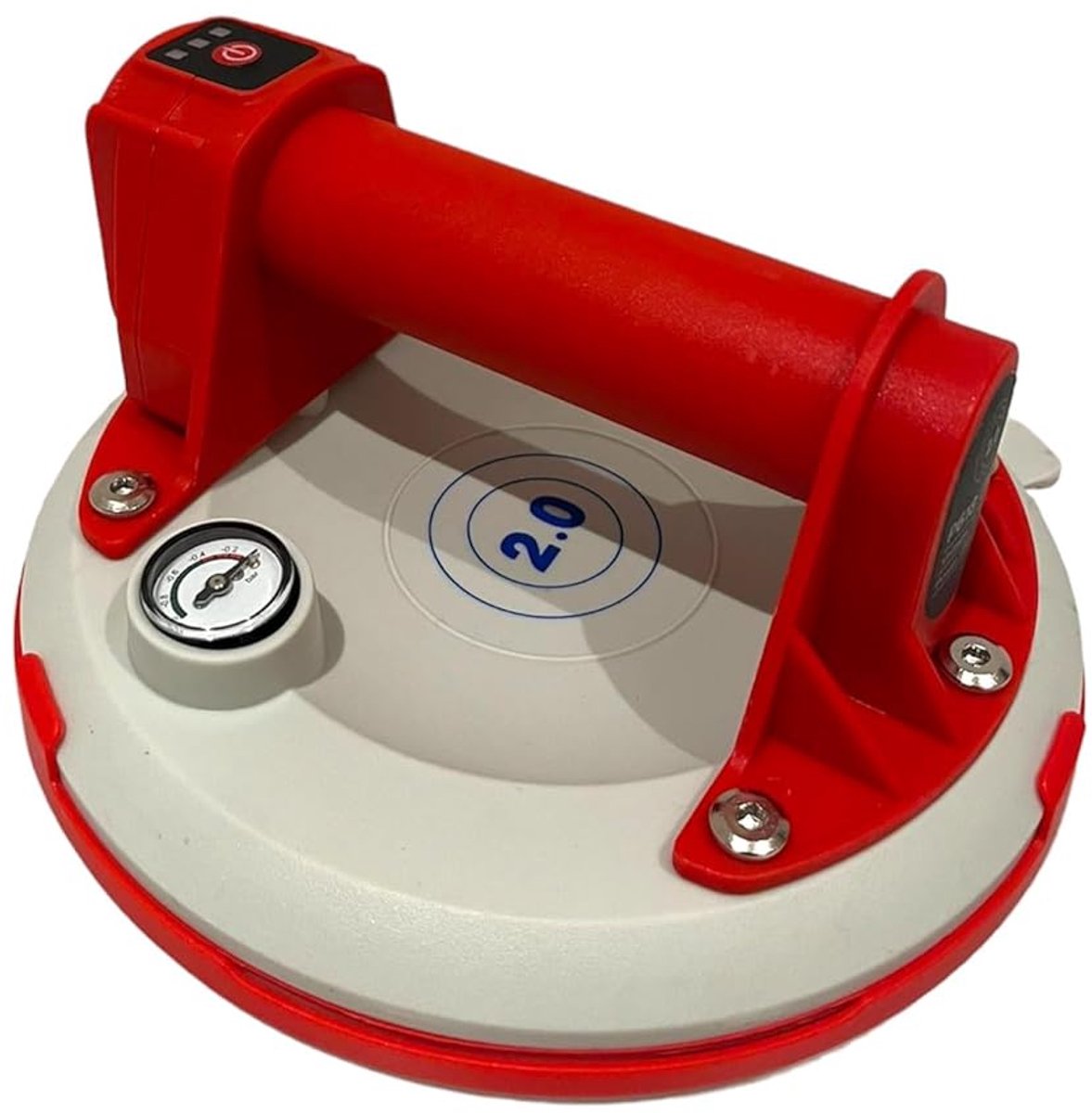 SnelShoppen - Professionele Elektrische Zuignap Ø 20 cm met Drukmeter tot 140 kg - Perfect voor Tegels, Glas, en Zware Objecten - Inclusief Stevige Op