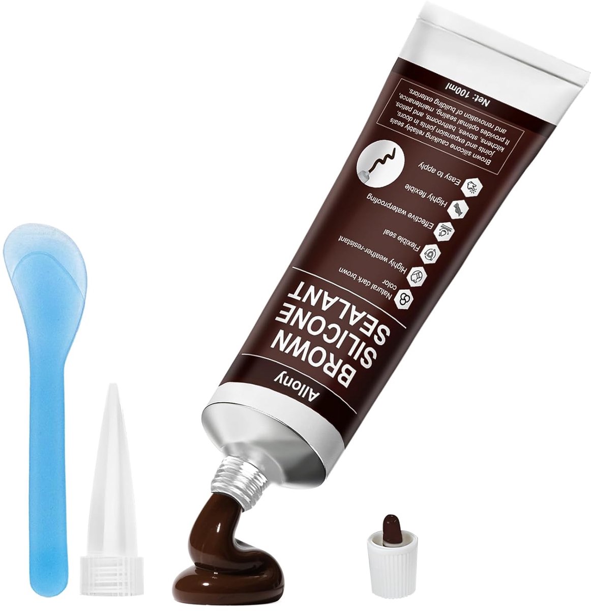 SnelShoppen - Silicone Brown Sealant - Constructie Silicone voor Binnen & Buiten - Reparatie Kit - Neutraal Uithardend - Ideaal voor Ramen en Scheuren