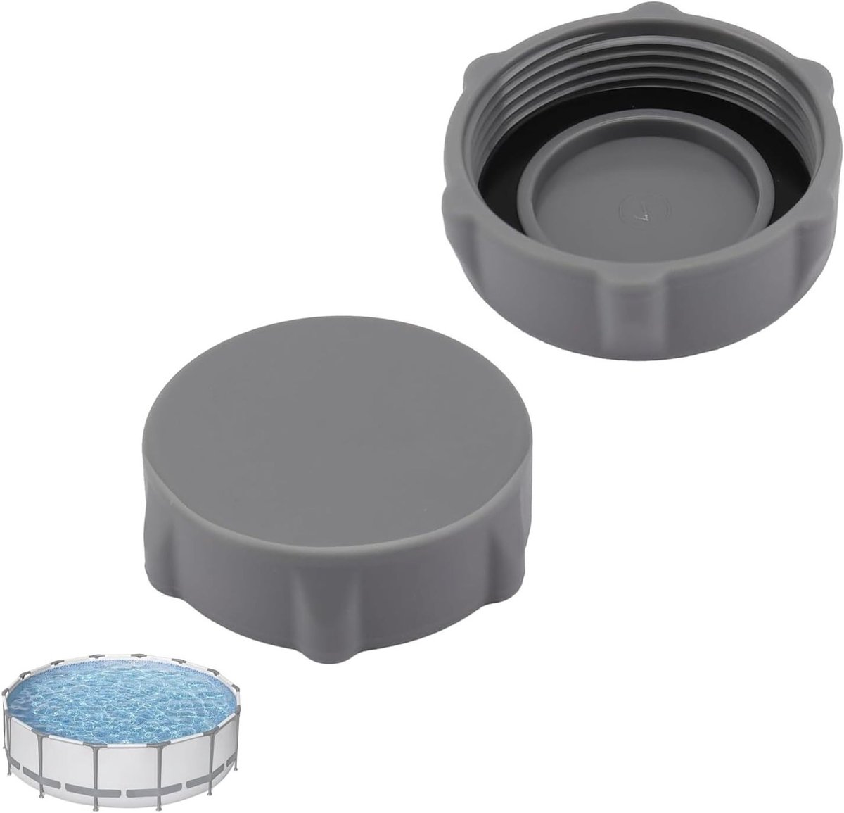 Zwembadafvoerventieldoppen voor bovengrondse zwembaden, reserveonderdelen en accessoires, 2 stuks, waterdicht en duurzaam